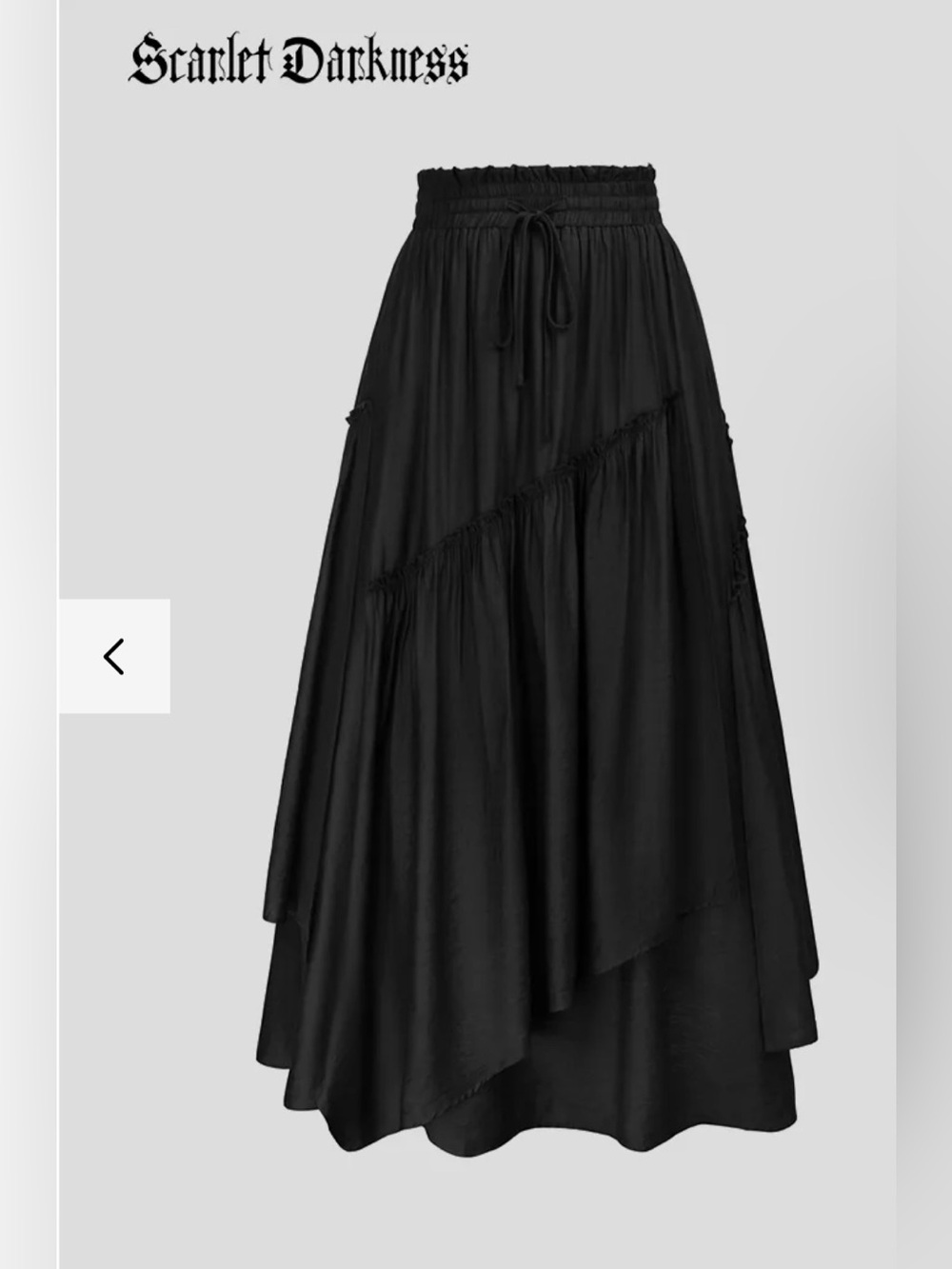 Overlay Drawstring Waist Irregular Hem Renaissance Skirt Size M